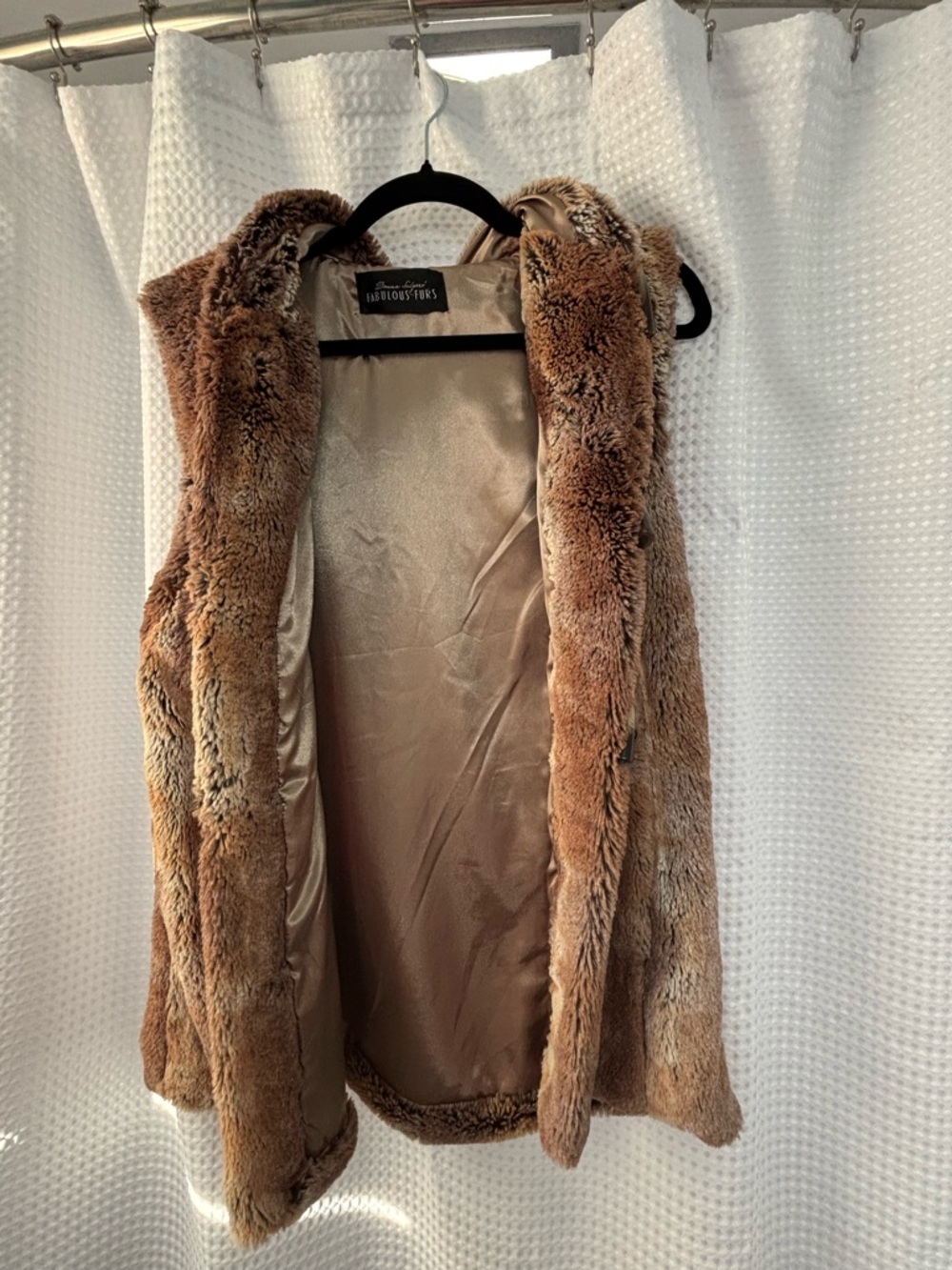 Fabulous Furs Brown Faux Fur Hooded Vest